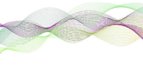 Abstract digital stylized colorful curved wavy line art element for design white Striped line texture background. Modern minimal gradient white flowing wave lines and glowing moving lines.