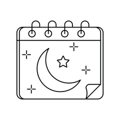 ramzan calender lineal icon with white background vector stock illustration