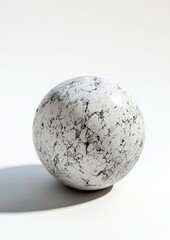 3d rendering of a spherical object. the object appears to be made of a shiny, metallic material with a black and white speckled pattern.