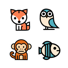 cartoon animal icons