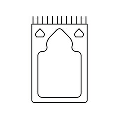 prayer mat lineal icon with white background vector stock illustration