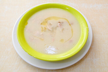 Turkish Traditional Tripe Soup. Iskembe, tuzlama, sirdan, beyran, ayak paca, kelle paca corbasi.