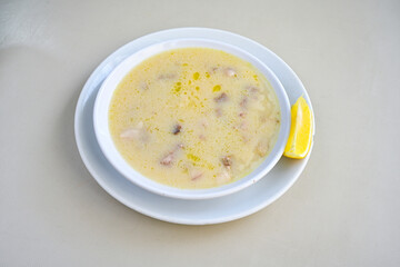 Turkish Traditional Tripe Soup. Iskembe, tuzlama, sirdan, beyran, ayak paca, kelle paca corbasi.