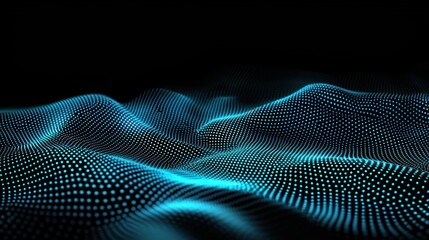 Obraz premium Abstract Digital Wave Pattern With Blue Dots