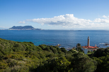 Punta Carnero Lighthouse, an active lighthouse located on the headland known as Punta Carnero to the south of Algeciras, Spain.
