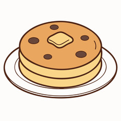 Pancake Stack with Butter and Chocolate Chips