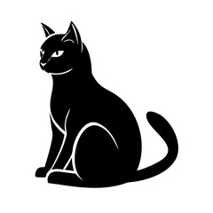 A bold and dynamic cat logo with geometric shapes, representing agility, mystery, and feline grace.