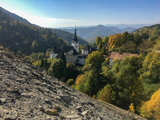 Church of the Transfiguration of the Lord in the Spania Valley.View of Spain valley from the Maximilian heap.