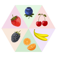 set of fruits and berries