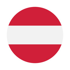 Flag of Austria. Austria circle flag logo icon digital vector illustration