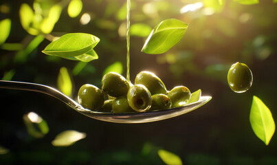Discover the Richness of Fresh Olives: An Exquisite Spoonful Capturing Nature's Flavorful Essence, Perfect for Culinary Mastery and Healthy Living