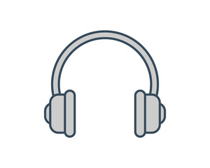 Simple, clean vector illustration of headphones. Perfect for websites, apps, and presentations needing an audio or music icon.  Stylish design, suitable for modern interfaces and branding.