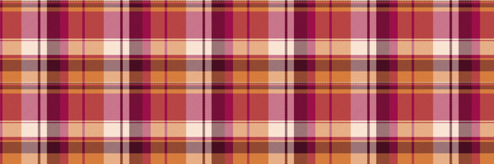 Vibrant autumnal plaid pattern in warm terracotta, burgundy, and cream tones.  Perfect for textile design, website backgrounds, or fallthemed projects.