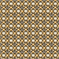 Vintage Geometric Seamless Pattern in Brown and Gold