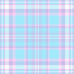 Carpet background plaid texture, curve fabric textile check. Quilt vector tartan pattern seamless in light and cyan colors.