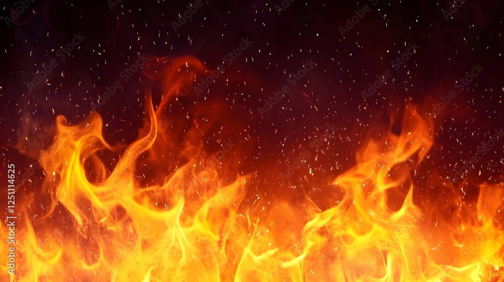 Aufkleber intense fiery flames burning brightly in a dynamic and dramatic blaze of heat and energy creating a 