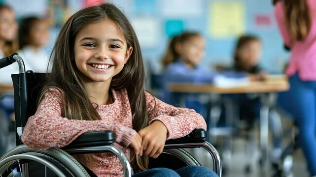 a child in a wheelchair. Selective focus