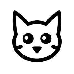 Fototapeta premium A charming cat face icon with expressive eyes and whiskers, ideal for social media avatars and stickers.