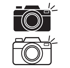 Camera icon set. flat illustration of vector icon on white background
