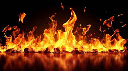 Intense Raging Firestorm of Bright Orange and Red Flames Burning Ferociously and Consuming Everything in Its Destructive Path Causing Widespread Devastation and Destruction