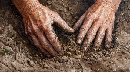 Elderly Hands in Soil: A Study of Labor and Earth