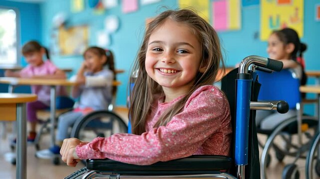 a child in a wheelchair. Selective focus