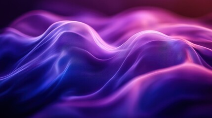 Fototapeta premium Abstract Purple Blue Waves, Digital Art Background
