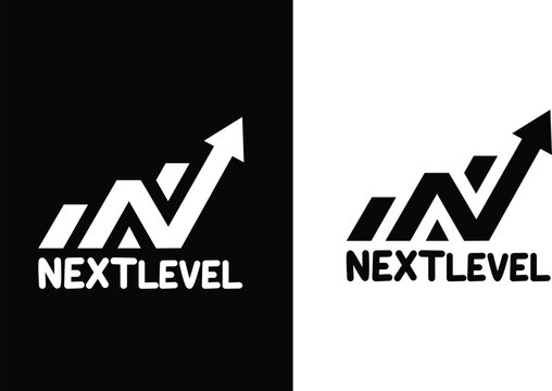 Business career path for growth and success concept. Wooden block ladder with the message take it to the next level with stepping up arrows.