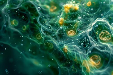 Phytoplankton Blooms: A high-resolution image of a phytoplankton bloom, showcasing the microscopic algae that form the base of the aquatic food web.