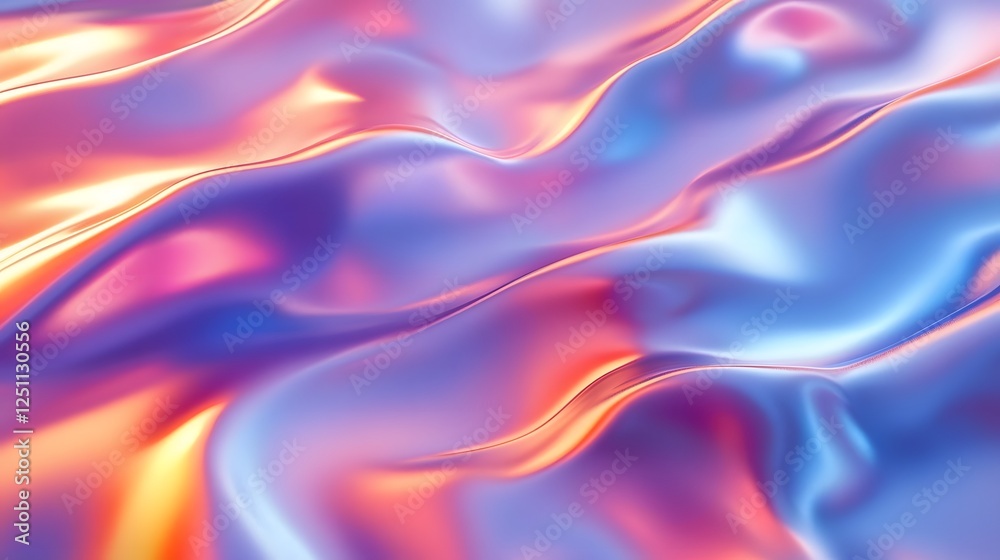 Aufkleber Mesmerizing swirling waves of vibrant ethereal and colorful abstract digital art backdrop with a dynamic fluid and imaginative visual style