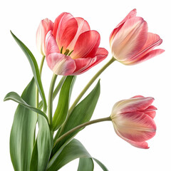 Naklejka premium Elegant Pink Tulips Vibrant Floral Beauty for Home and Garden