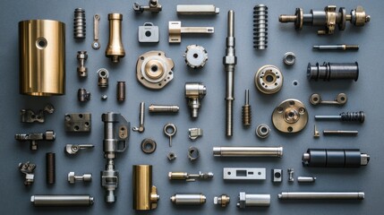 Fototapeta premium Precision Engineering: A Collection of Metal Parts