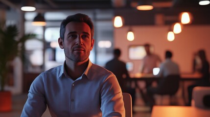 Fototapeta premium Professional Businessman Engaged in a Remote Video Conference with His Team for Collaboration and Communication
