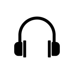 Obraz premium Illustration showing a black headphones icon on a white background