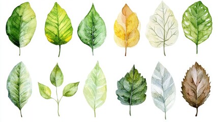 Obraz premium Highlighting aeda fresh watercolor leaves pattern for nature enthusiasts