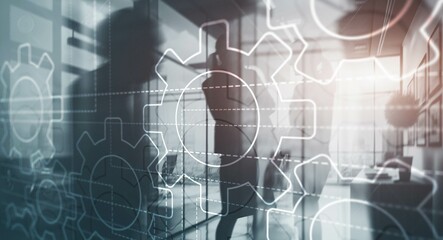 Technology Gears and industry 4.0 smart factory concept