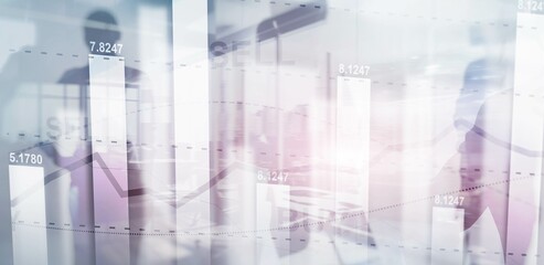 Obraz premium Charts stock market candles. Financial and economic project 2025