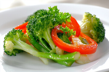 Colorful vegetarian stir-fry with fresh vegetables