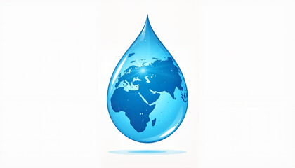 Obraz premium Water droplet with world map design