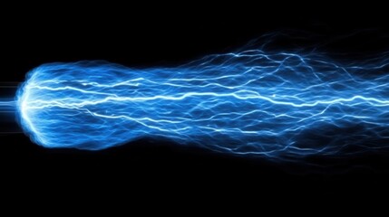 Blue energy beam, dark background, science fiction, abstract art, website header