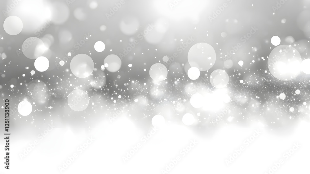 Leinwandbilder Stunning image of a magical snowfall scene with a serene frozen landscape featuring an ethereal and sparkling bokeh effect of snow flakes and ice crystals  The image has a tranquil cozy