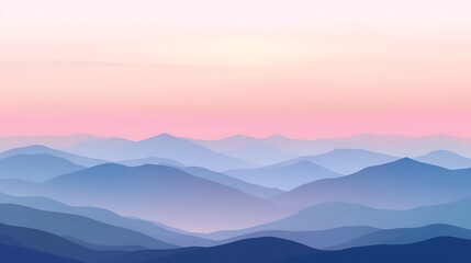 Obraz premium Serene Blue Mountains Under a Pink Sunset Sky