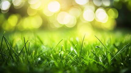 Breathe in the serene bokeh of bright green grass nature photography outdoor close-up tranquility for mindfulness