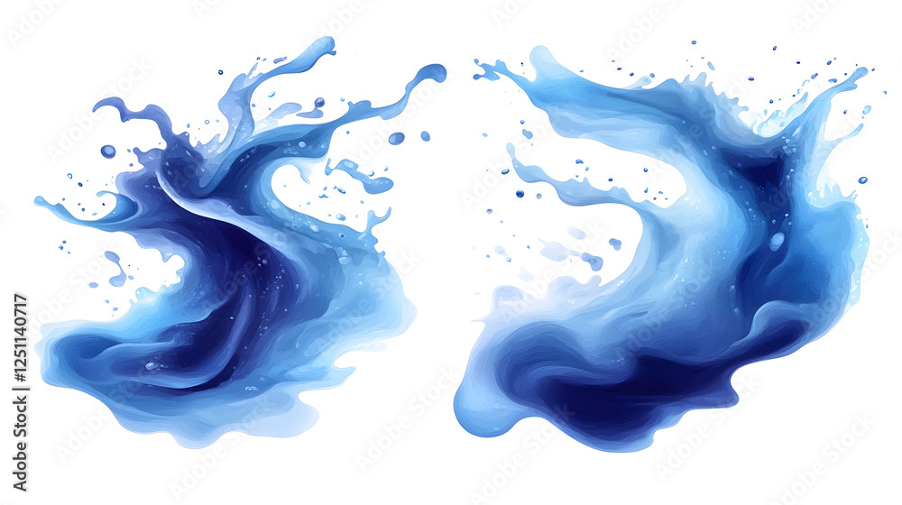 Leinwandbilder vibrant blue liquid splash with abstract flowing movement and dynamic texture representation of wate