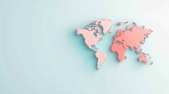 Fototapeta A world map highlighting countries shaded in different colors to represent global population density, with darker shades indicating areas with higher populations.