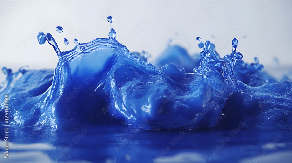 Leinwandbilder vibrant blue water splash with dynamic motion and refreshing energy captivating abstract image of a 