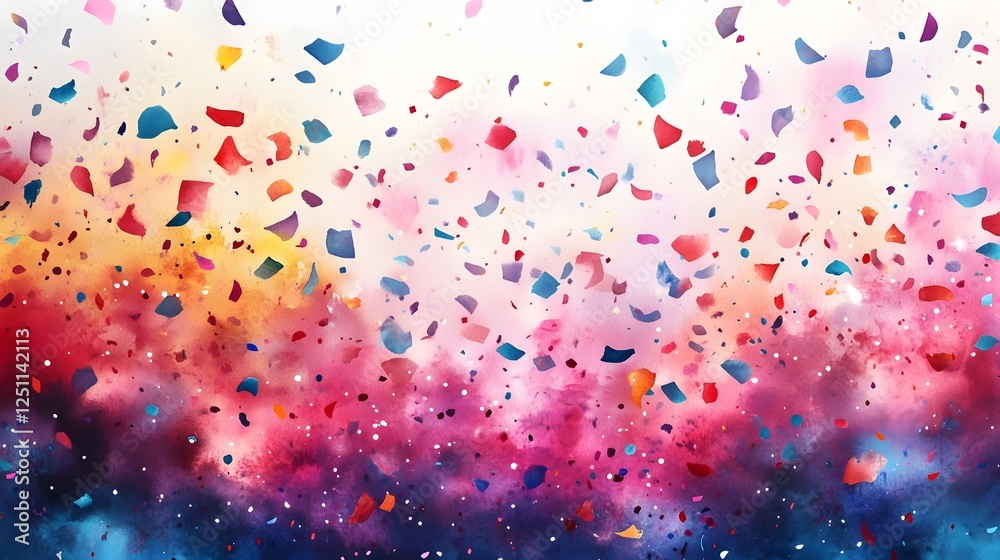Poster vibrant colorful explosion of confetti and paint splatter for celebratory background abstract dynami