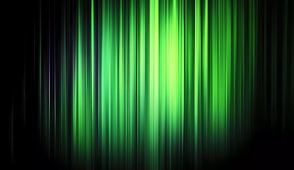 Abstract green northern lights background with a gradient, black color background