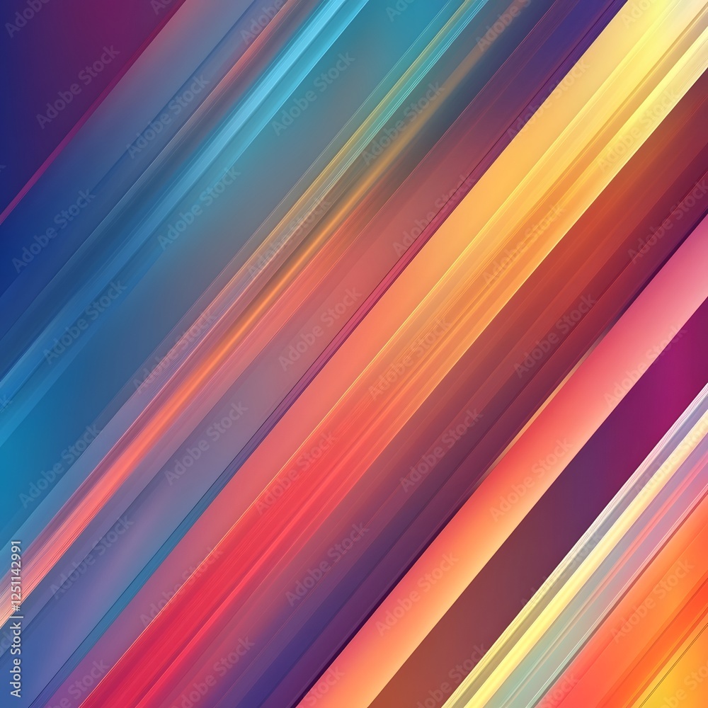 Aufkleber Vibrant diagonal stripes of multicolored abstract gradient patterns create a dynamic futuristic and captivating digital wallpaper or background  The bold