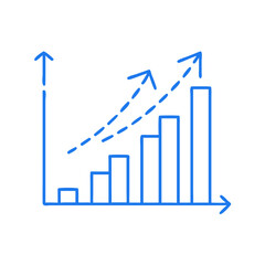 Graph office icon for financial and business reports